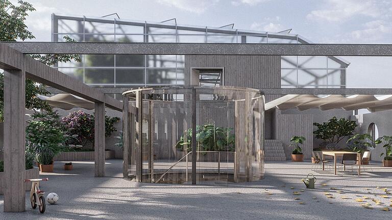 Ein Dachgarten auf dem Gebäude soll gemeinschaftlich genutzt werden und als Ersatz für private Gärten dienen. Ein Dachgarten auf dem Gebäude soll gemeinschaftlich genutzt werden und als Ersatz für private Gärten dienen.