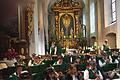 Der  Musikzug Wildflecken absolvierte seinen Erstauftritt in der festlich geschmückten Klosterkirche. Foto; Regina Rinke       -  Der  Musikzug Wildflecken absolvierte seinen Erstauftritt in der festlich geschmückten Klosterkirche. Foto; Regina Rinke