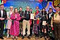 Ehrungen für Akteure der Faschingsabteilung des TSV Unterelsbach (von links): Verbandspräsident Jürgen Förster, Fabio Umla, Julika Lenhard (beide Verbandsorden), Markus Hergenhan (Verdienstorden), Stefan Zimmer (Till von Franken), TSV-Vorsitzender Thomas Englert, Stefan Hippeli (Verdienstorden), Stefan Handwerker (Ehrennadel in Gold), Verbandsbeirat Klaus Mültner sowie Abteilungsleiter Dietmar Hesselbach.