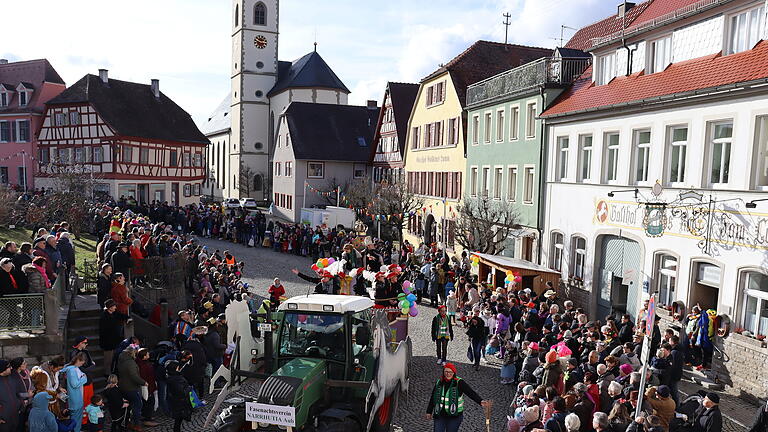 ausgelassene Stimmung und viele Zuschauer beim Auber Fastnachtszug