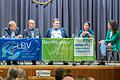 Diskutierten auf der Podiumsdiskussion des BUND und LBV im Naturfreundehaus Schweinfurt: Anton Gößmann (von links), Paul Knoblach, Norbert Schäffer, Steffen Scharrer, Miriam Koblofsky und Moderatorin Marlis Heyer.&nbsp;