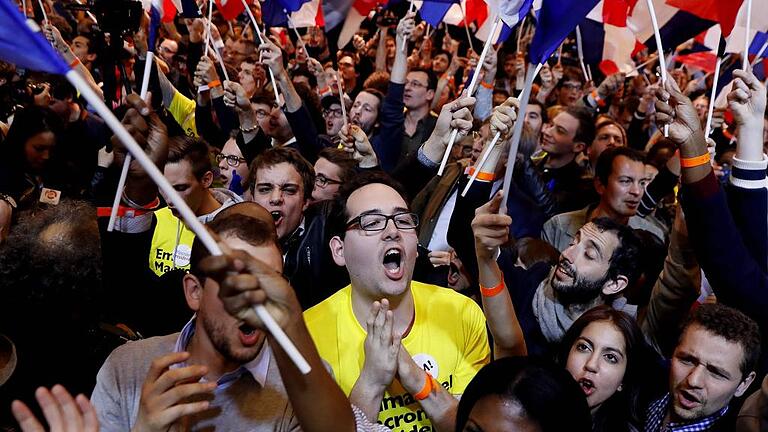 FRANCE2017-VOTE       -  Jubel bei den Anhängern von Emmanuel Macron in Paris.PATRICK KOVARIK, AFP