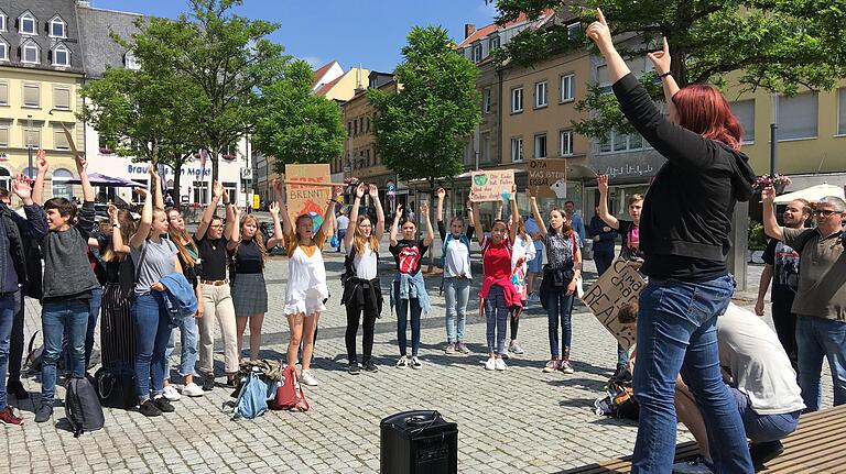 Fridays for Future Demonstration in Schweinfurt am Freitag vor den Pfingstferien.