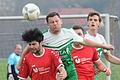 Wehendes Haar, geschlossene Augen: Dieses Kopfball-Duell bestreiten Mohmmad Raziqi vom FC Elfershausen (vorne) und Christian Ohmert vom FC Hammelburg.ssp       -  Wehendes Haar, geschlossene Augen: Dieses Kopfball-Duell bestreiten Mohmmad Raziqi vom FC Elfershausen (vorne) und Christian Ohmert vom FC Hammelburg.ssp