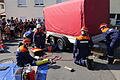 Die Jugendfeuerwehr Zeil befreite bei einer Schauübung eine eingeklemmte Person unter einem Anhänger.