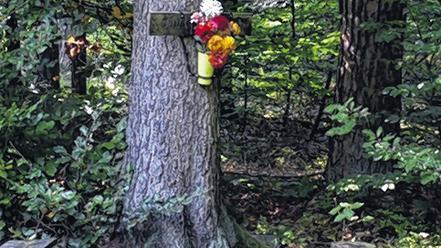 Das Jungfernkreuz. An dieser Stelle soll einst ein Ritter eine junge Frau getötet haben.