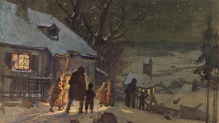 Gemälde von Paul Hey: „Christnacht“, um 1910