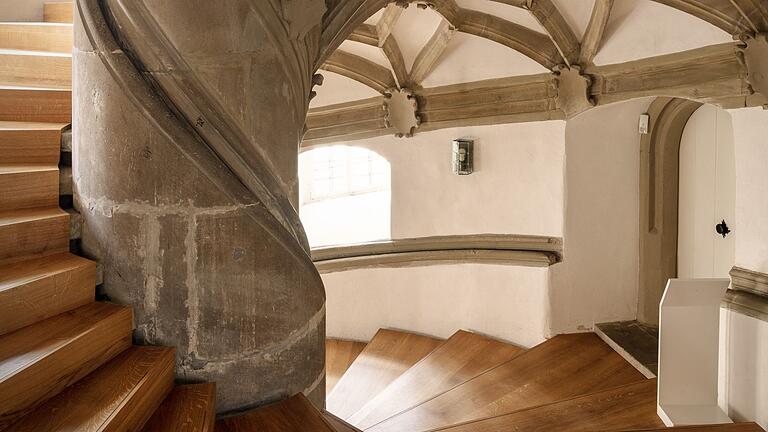 Die Treppen im Residenzschloss Mergentheim sind sehr vielgestaltig.