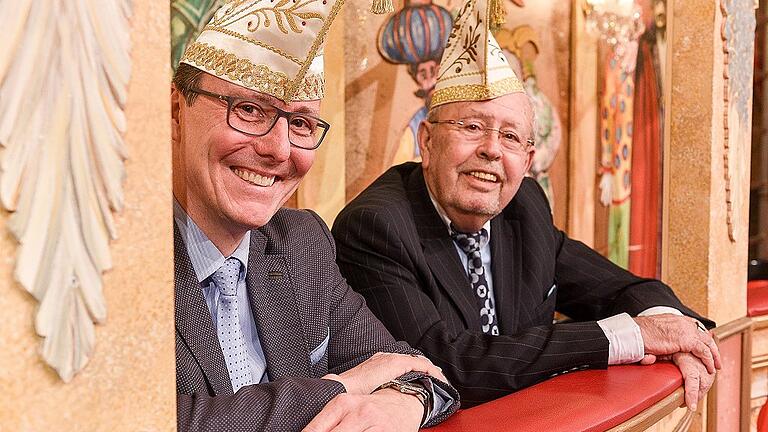 Die Hausherren der Fastnacht in Franken: Bürgermeister Jürgen Götz (links) und Alt-Bürgermeister Rainer Kinzkofer.