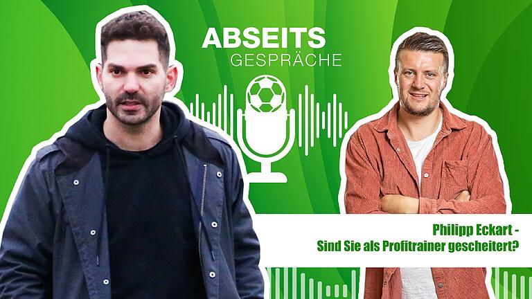 Philipp Eckart (links) spricht im Podcast 'Abseitsgespräche' mit Tim Eisenberger über sein Leben als Fußballtrainer.