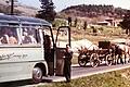 Irgendwo in Ungarn: Senior Andreas Danzberger mit seinem Volkacher Reisebus bei einer Rast.