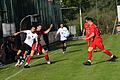 FC Fuchsstadt und die Nachwehen aus dem Coburg-Spiel       -  Zur Sache ging es zweifelsohne im Spiel des FC Fuchsstadt (rote Trikots) gegen den FC Coburg. Ausgerechnet der Trainer der Sieger-Elf tritt nun nach mit harscher Wortwahl.