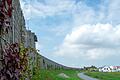 Der dritte Bauabschnitt, die Eselshöhe West II, liegt zwischen der alten und der neuen B 286. Vor Lärm schützt ein Wall mit aufgesetzter &bdquo;grüner Mauer&ldquo;.