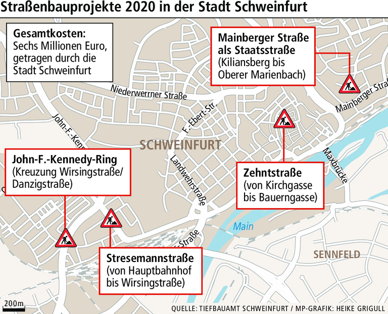 Straßenbau im Raum Schweinfurt: Diese Projekte stehen 2020 an