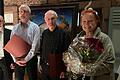 Jürgen Lippert (links) mit den ersten Preisträgern des neuen Gemündener Kunst- und Kulturpreises (von links): Ulrich Herteux, Alfons Lindner und Brigitte Heck.