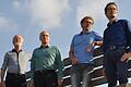 Kreisvorstand Dietrich Grebbin, Kreisrat Rainer Moritz, Bürgermeister Marcus Wessels und Landtagsabgeordneter Hermino Katzenstein (von links) bei einem Rundgang durch Wittighausen.