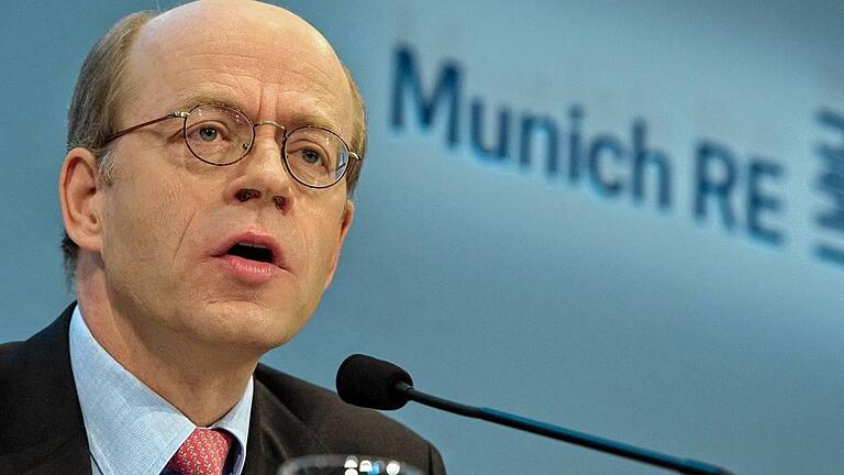 Bilanz-Pk Munich Re       -  Hin- und hergerissen: Rückversicherer wie die Munich Re &ndash; im Bild Vorstandschef Nikolaus von Bomhard &ndash; haben so viel Geld wie nie. Doch der Niedrigzins drückt die Erträge aus den Kapitalanlagen.