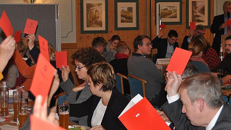 Die Delegierten bei der &bdquo;Arbeit.&ldquo; Neben den geheimen und schriftlichen Wahlgängen wurden viele Entscheidungen per Akklamation getroffen.
