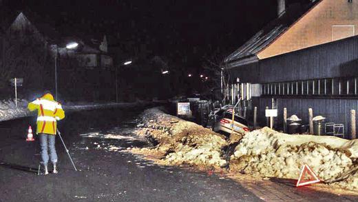 Schauplatz des tragischen Unfalls: Die Wernfelder Straße in Gemünden auf Höhe der Kreuzung Bergstraße.