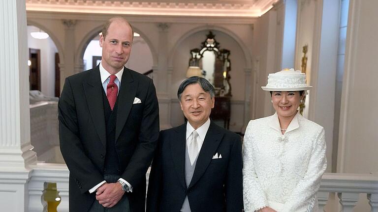 Japanisches Kaiserpaar zu Besuch in Großbritannien       -  Prinz William begrüßt im Namen des Königs Kaiser Naruhito und seine Frau, Kaiserin Masako von Japan.