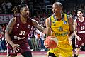 Devin Booker und Louis Olinde       -  Bayerns Devin Booker (l.) und Albas Louis Olinde gehen mit ganz anderen Erwartungen in die neue Euroleague-Saison.