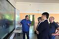Topmanager aus Japan zu Gast in der Jacob-Curio-Realschule in Hofheim: Im Bild von links Schulleiter Stefan Wittmann, Director Kengo Nakane, Masahito Inahara (Overseas General Manager) und der stellvertretende Schulleiter Frank Ziegler.