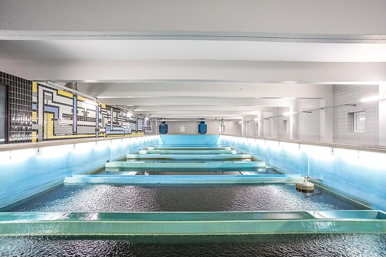 Die Filterkammer im Schweinfurter Wasserwerk in den Wehranlagen. Die Filterkammer im Schweinfurter Wasserwerk in den Wehranlagen.