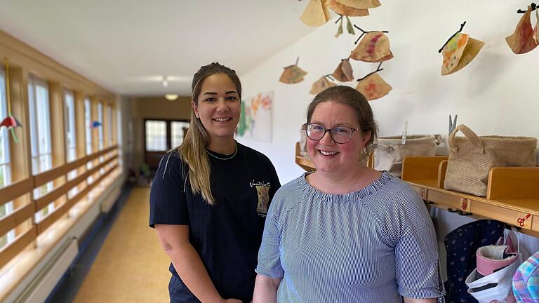 Christina Gold (rechts) und Merve Erek-Bülcan betreiben eine Kindertagespflege in Bühler (Eußenheim). Sie wollen sich als Großtagespflege anerkennen lassen, aber die Vorgaben vom Jugendamt sind un durchsichtig und es geht sehr langsam voran, sagen sie.