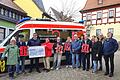 Spendenübergabe der Aktion Adventsfenster der Kirchengemeinde Obereisenheim für den Herzenswunsch-Krankenwagen des Malteser-Hilfsdienstes.