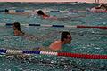 Auch beim Mondschein-Schwimmen in der Nacht waren die Bahnen des Hallenbades gut gefüllt.