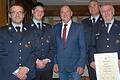 Martin Hüßner ist neuer Kommandant der Freiwilligen Feuerwehr Markt Einersheim, sein Stellvertreter ist Ralf Firnbach (von links). Bürgermeister Herbert Volkamer und Vorsitzender Sebastian Rudolf gratulierten dem neuen Ehrenkommandanten und Ehrenmitglied Reiner Wirth (weiter von links).