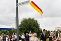 Erinnerung und künftige Firmenadresse: Ruth Reinfurt, Oberbürgermeister Christian Schuchardt, Sabine Reinfurt-Jäger und Daniela Reinfurt-Heine enthüllen das neue neue Straßenschild in Lengfeld.