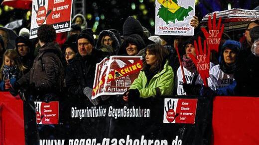 Protest: Demonstration gegen Gas-Fracking in Berlin.