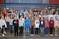 Über ihre prominente Vorleserin, die Bundestagsabgeordnete Sabine Dittmar (SPD), freuten sich die Schüler- und Schülerinnen der Freiherr von Lutz Mittelschule in Münnerstadt ebenso wie Rektorin Ulrike Freifrau von und zu der Tann (rechts) und die beiden Klassenlehrerinnen Natalja Müller (hinten links) und Doris Beck (hinten Mitte).