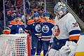 Edmonton Oilers - New York Islanders       -  Leon Draisaitl (2.v.l.) erzielte den Siegtreffer in der Verlängerung.