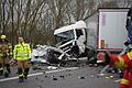 Schwerer Unfall auf der Autobahn 93       -  Die A93 musste nach dem Unfall am Morgen gesperrt werden.