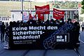 Demonstrationszug der Antifa am Mittwochabend in Würzburg: Vor dem Hauptbahnhof startete ein Protestzug zum Congress Centrum, wo die Innenministerkonferenz eröffnet wurde.