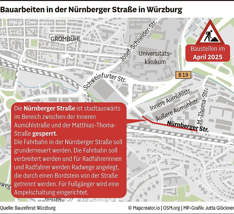 Baustellen in Würzburg im April 2025: Hier müssen Autofahrer in diesem Monat mit Stau und Einschränkungen rechnen