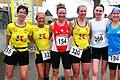 Geballte Frauenpower (von links): Nicole Bähr, Manuela Greier (beide TSV Hollstadt), Siegerin Susanne Haßmüller (SC Ostheim), Tanja Dietrich, Anastasiia Potylitsina und die Gesamtzweite Katrin Bock aus Herschfeld.