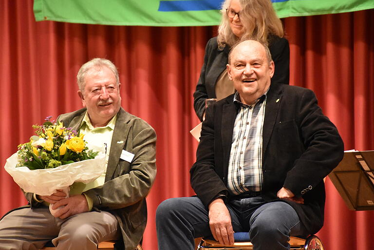 Ehrung für zwei &quot;Urgrüne&quot;. Fred Stahl und Christoph Trautner sind seit 40 Jahren Mitglied der Partei