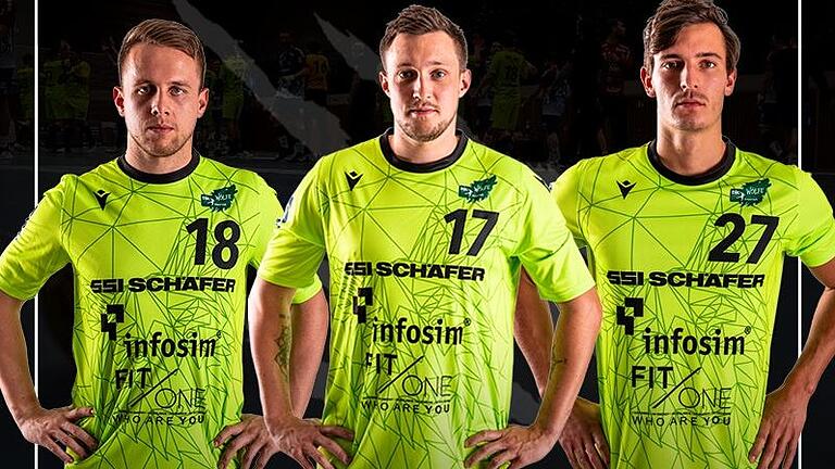 Sie bleiben Handball-Zweitligist DJK Rimpar Wölfe erhalten: (von links) Steffen Kaufmann, Patrick Schmidt und Philipp Meyer.