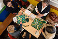 Jutta Wittmann, Christine Simny, Cornelia Frank und Beate Lutz beim Scrabble-Treff im 'Standard' in Würzburg.