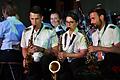 Die Saxophonisten des Heeresmusikkorps Veitshöchheim bei Millers Swing-Klassiker 'In the Mood'.