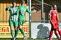 Jannik Weiss (links) vom FC Bayern Fladungen (daneben Moritz Weiss) traf im Spiel beim VfL Sportfreunde Bad Neustadt zum 1:0 – und in letzter Minute auch zum 2:1-Sieg.