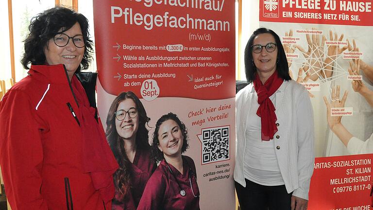 Präsentierten die Caritas (von links) Ulli Feder und Andrea Ebert (beide Pflegedienstleitung). Präsentierten die Caritas (von links) Ulli Feder und Andrea Ebert (beide Pflegedienstleitung).