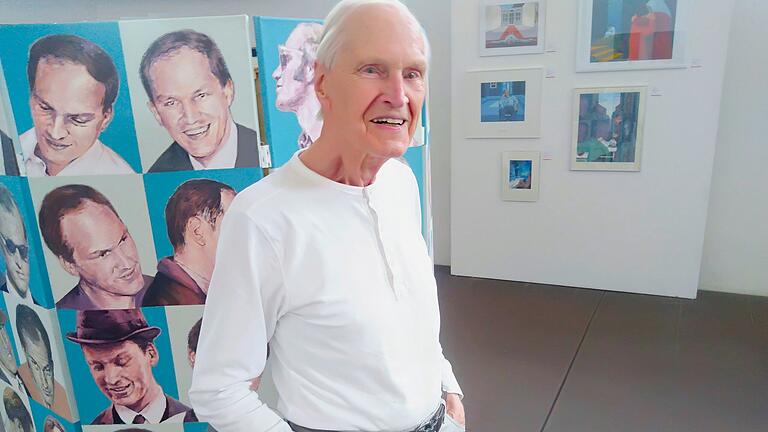 50 Jahre älter als der Herr im Hintergrund: Erhard Löblein, damals in Düsseldorf beheimatet, heute in Zell am Main.