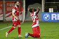 Ein erlösender Jubel: Doppeltorschütze Ridge Munsy und Mitja Lotric (von rechts) waren die prägenden Figuren beim 2:1-Sieg der Kickers gegen Düsseldorf.
