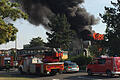 Dicke, schwarze Rauchschwaden stiegen am Samstagmorgen beim Brand einer Trafostation in Schweinfurt auf.