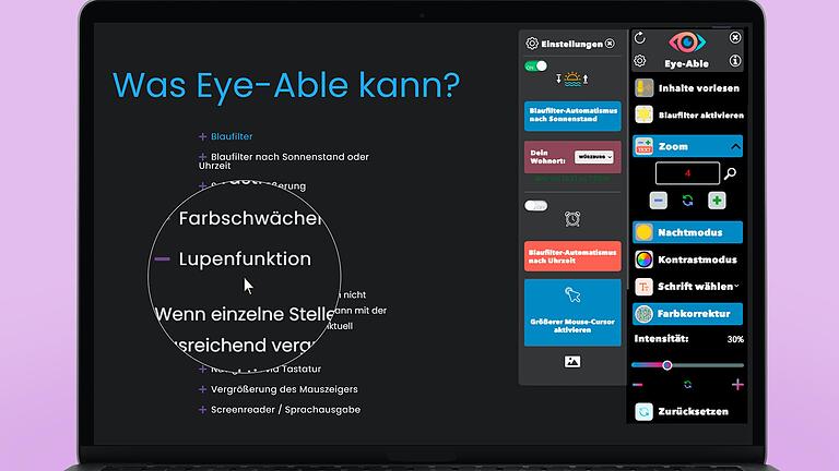 Mit dem Browser-Plug-In können Menschen mit Sehschwäche unter anderem die Schriftgröße anpassen. Mit dem Browser-Plug-In können Menschen mit Sehschwäche unter anderem die Schriftgröße anpassen. 