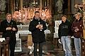 Das Abschlussgebet des ökumenischen Jugendkreuzwegs des Schweinfurter Oberlands sprachen Pfarrer Keßler (Oberlauringen), Pfarrer Daigeler, Hannes Hußlein und Paul Zimmer (Stadtlauringen) in der Sulzdorfer Kirche St. Jakobus.